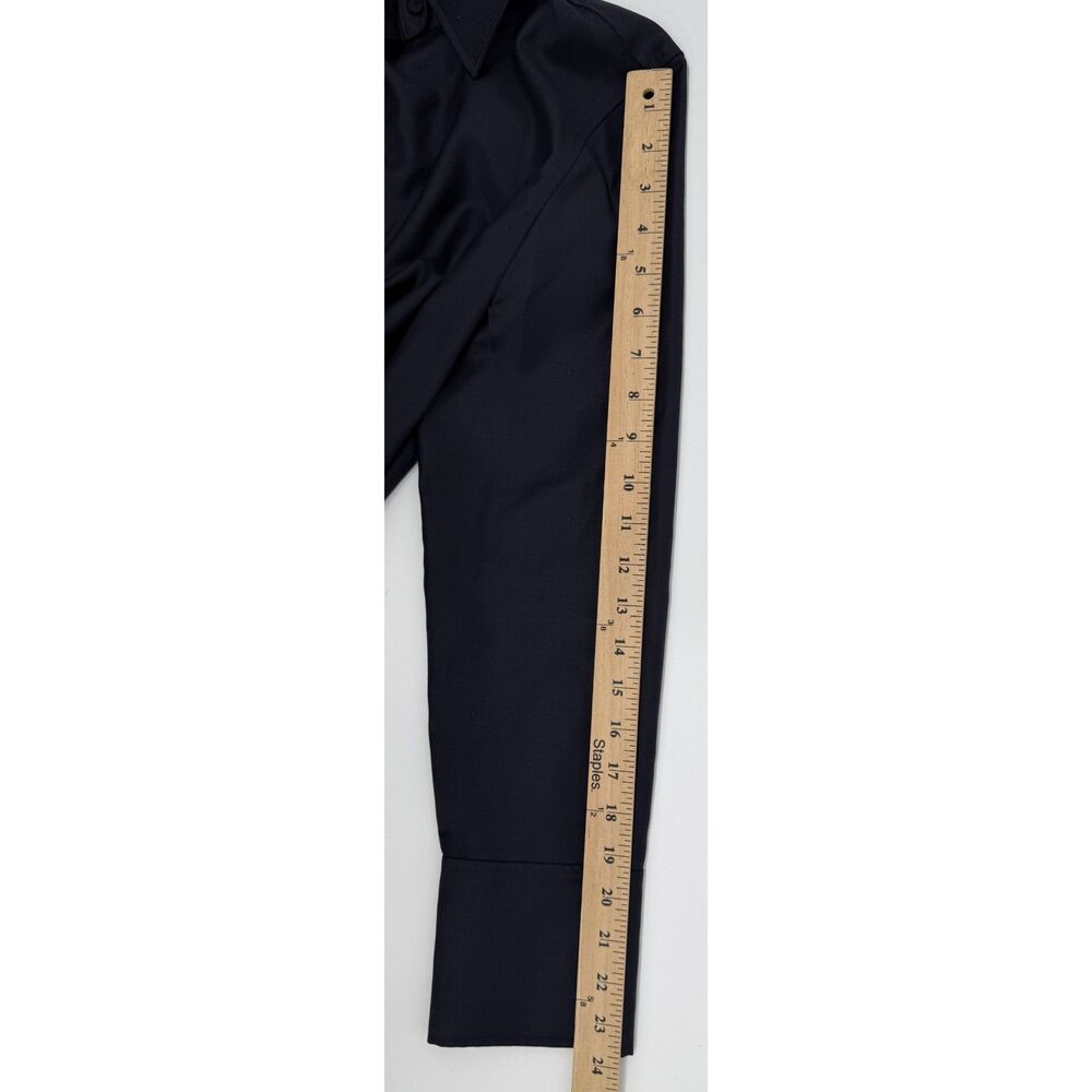 COS Navy Wool Midi Collar Long Sleeve Dress Size 4 - Picture 9 of 9